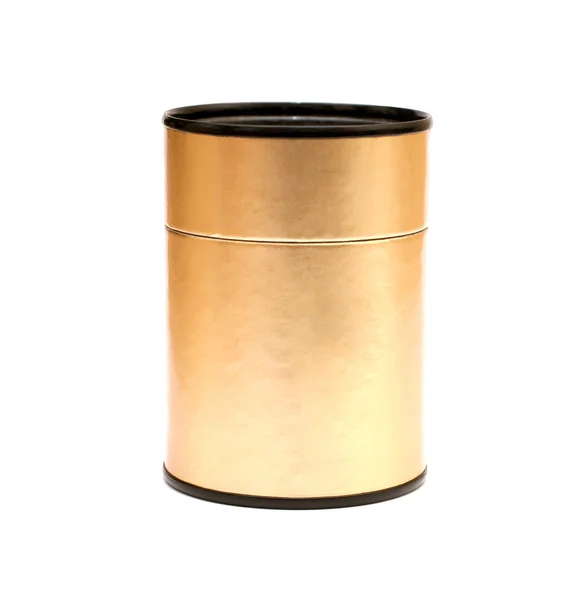 Золотая коробка для чая — стоковое фото