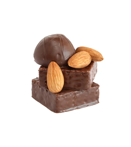 巧克力和坚果 — 图库照片