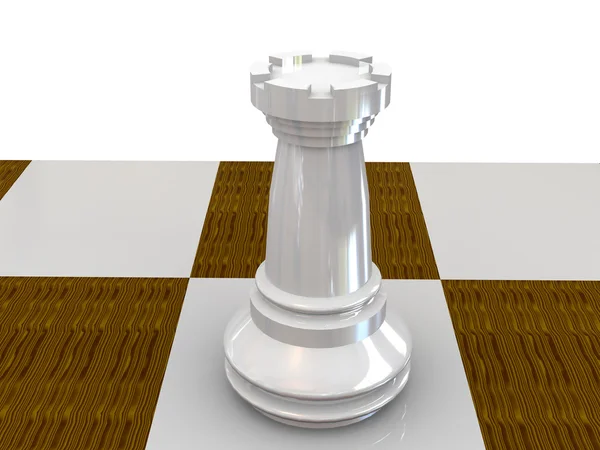 Torre de xadrez em um fundo branco. renderização em 3d.