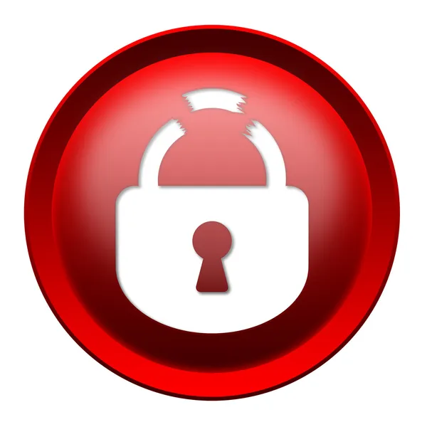 Broken lock button — Stock Photo, Image