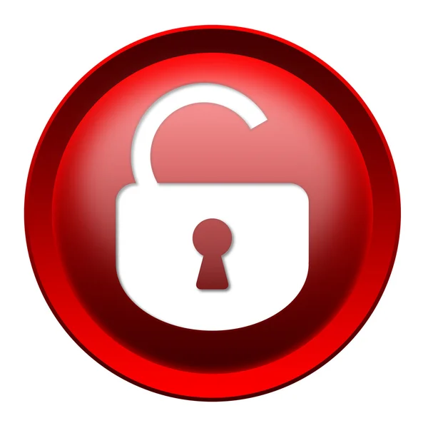 Open lock button — Stock Photo, Image