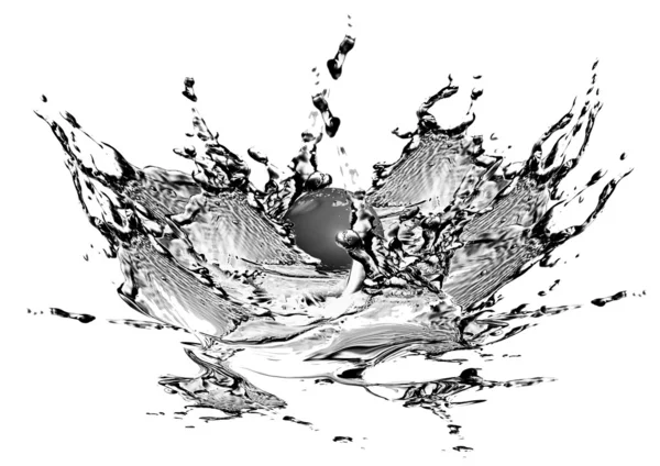 Black water and water splash — Stock Photo, Image