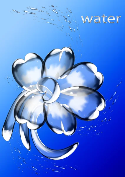 Λουλούδι από σταγόνες νερό — Φωτογραφία Αρχείου