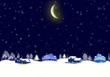 Christmas night clipart