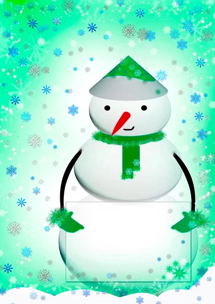 Leuke kerst sneeuwpop — Stockfoto