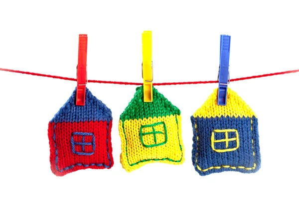 stock image Knitted colorful houses