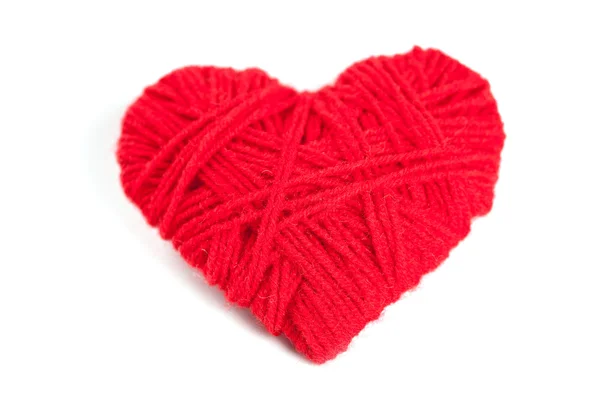 Röd tråd hjärta — Stockfoto