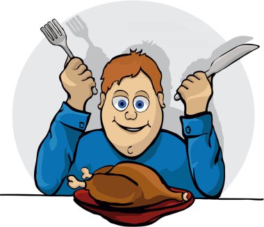 Hungry man clipart