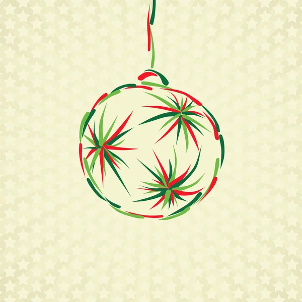 Merry christmas toy ball xmas happy new year card celebration circle — Stock Vector