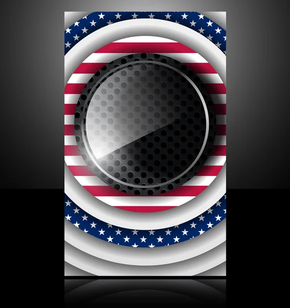 Amerikanische Flagge USA abstrakte Karte Glas Metall nationaler Stern — Stockvektor