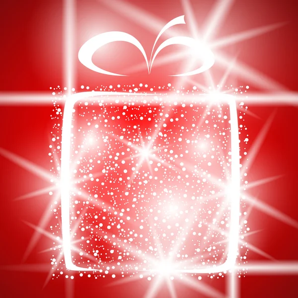 Hediyelik Noel kış parlak kutu tebrik tatil sihirli xmas kırmızı — Stok Vektör