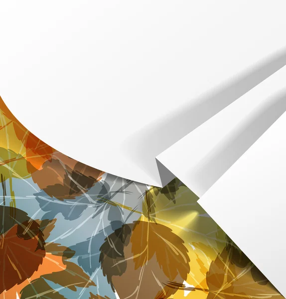 Klistermärke realistisk skugga hösten natur orange affisch leaf bakgrund Abstr — Stock vektor