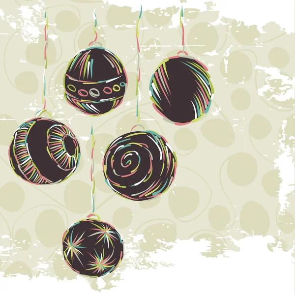 Веселий різдвяний іграшковий м'яч Різдвяний щасливий новорічна листівка святкування коло — стоковий вектор