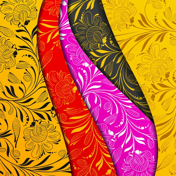 Fond floral abstrait couche de fleur ombre cadre — Image vectorielle