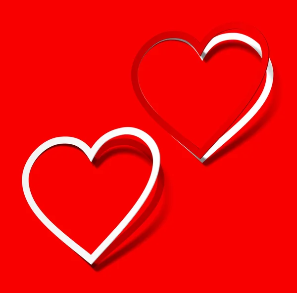 I love you cuore adesivo rosso scarlatto realistico ombra simbolo oggetto pa — Vettoriale Stock
