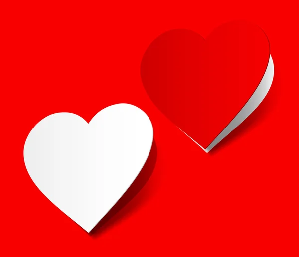 Eu te amo coração adesivo vermelho escarlate realista sombra símbolo sinal objeto pa — Vetor de Stock