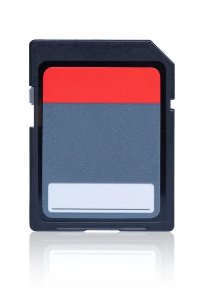 Memory card with reflection on white background. — Stock Photo, Image
