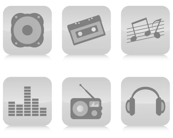 Conjunto de iconos de música vector . — Archivo Imágenes Vectoriales