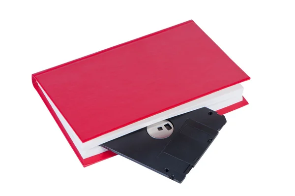 Boek diskette geïsoleerd op witte achtergrond. — Stockfoto