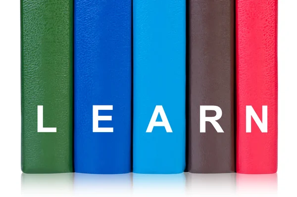 Bücher mit Word Learn Konzept von Bildung. — Stockfoto