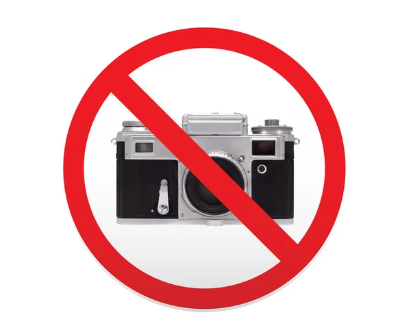 Знак, запрещающий использование фотоаппаратов и фотографий . — стоковое фото