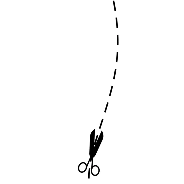 Silhouette of scissors and stroke-puntkir a line.Vector illustra — Stock Vector