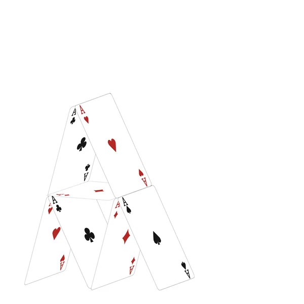 Klein huis van cards.vector illustratie — Stockvector