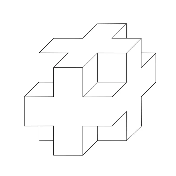 Cubo astratto Illustrazione vettoriale — Vettoriale Stock