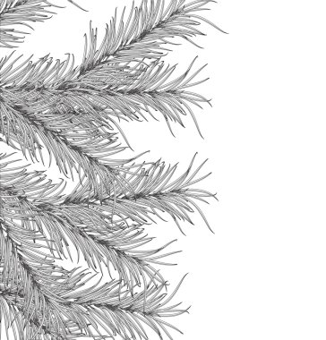 New Year's pine tree on a white background illustration clipart