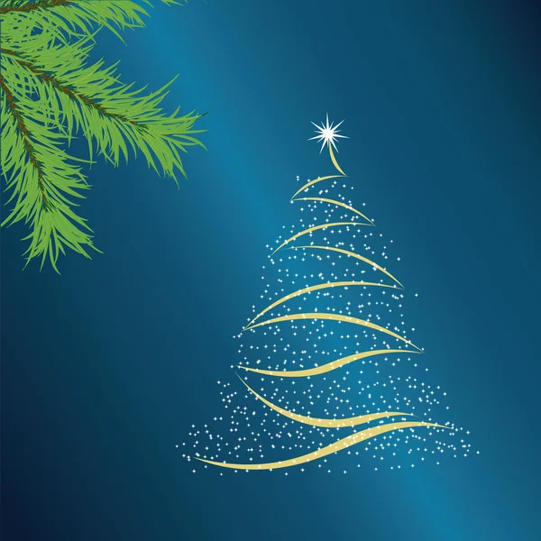 New Year tree consisting of stars illustration — 图库照片