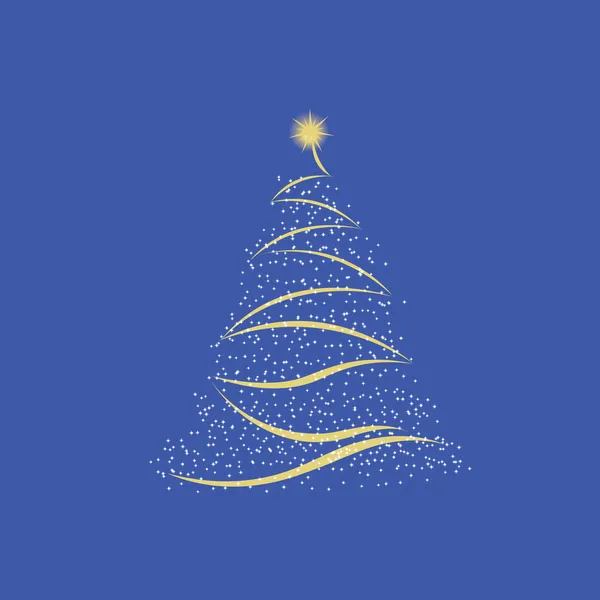 New Year tree consisting of stars illustration — Stock fotografie