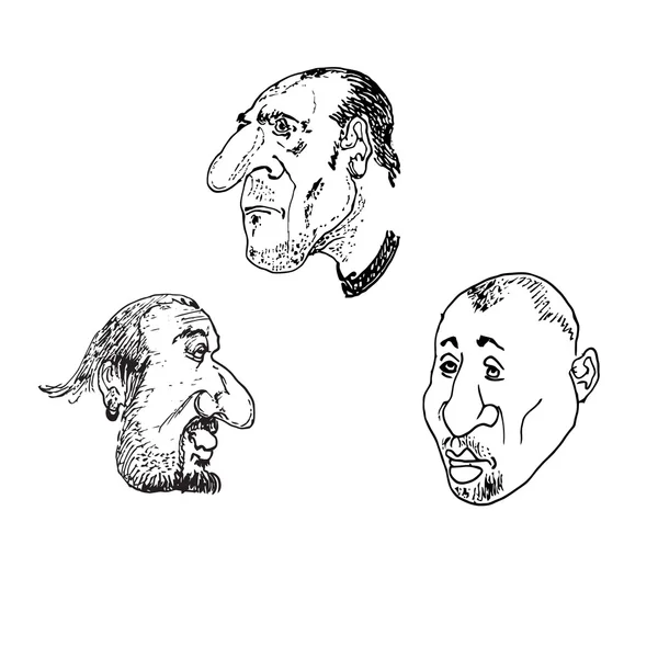 Caricature du visage de l'homme .Vector — Image vectorielle