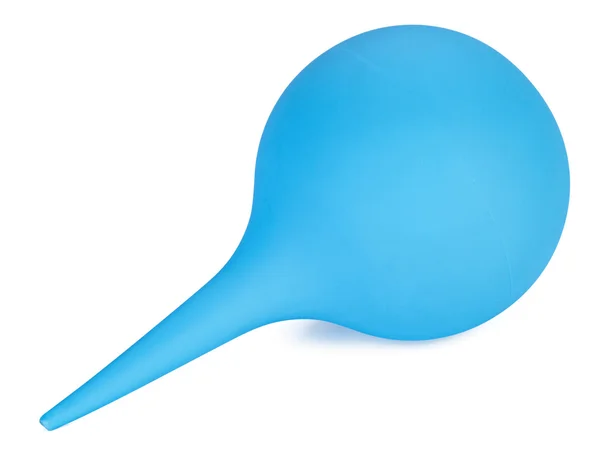 Clyster de goma azul (clysis) aislado en blanco — Foto de Stock