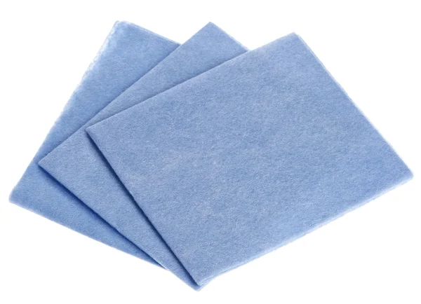 Niebieski kuchni wiskozy (tkanki), na białym tle — Zdjęcie stockowe