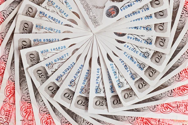 50 sterlin sterlin banknotlar yakın plan iş geçmişi — Stok fotoğraf