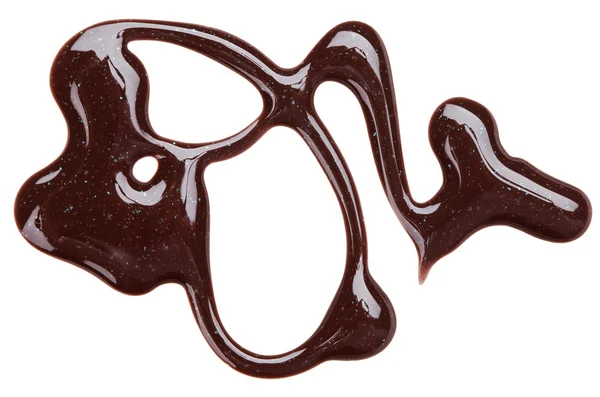 Nail polish (enamel) brown sample pattern, isolated on white — Stock Photo, Image