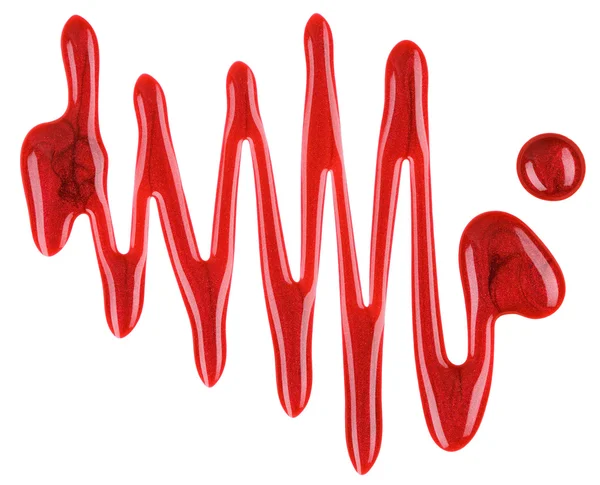 Червоний лак для нігтів (емаль) краплі зразка, ізольовані на білому — стокове фото