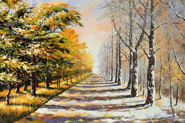 Alegoria sobre o tema inverno-outono — Fotografia de Stock