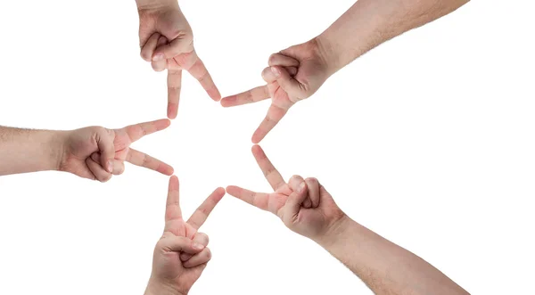 Hands in the form of a star — Stock Photo, Image