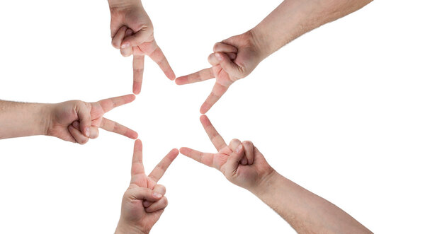Hands in the form of a star