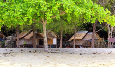 kulübe bir okyanus kenarı, Tayland