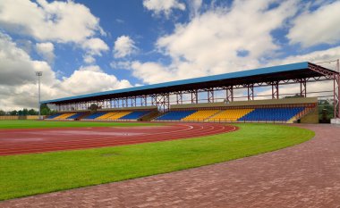 Football stadium in the city of Orsha, Belarus clipart