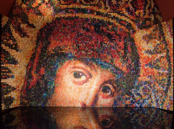 Face of the Divine mother, made of Easter eggs — Stock Photo, Image
