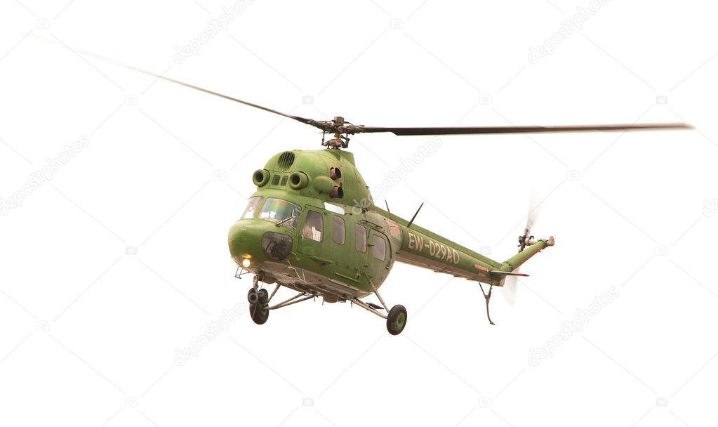 Helicopter MI-2, Russia on a white background
