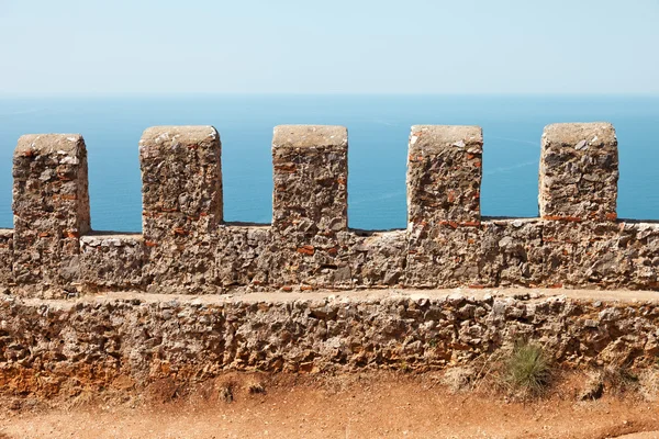 stock image Sea and sky view from Alanya castle wall