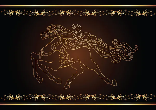 stock vector Golden horse