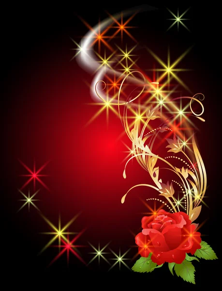 Fond lumineux avec rose — Image vectorielle
