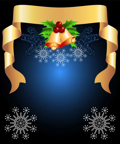 Weihnachten Hintergrund mit goldener Schleife — Stockvektor