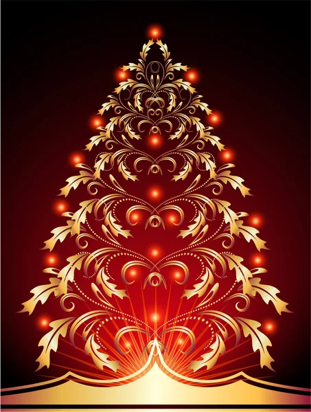 Árvore de pele de Natal — Vetor de Stock