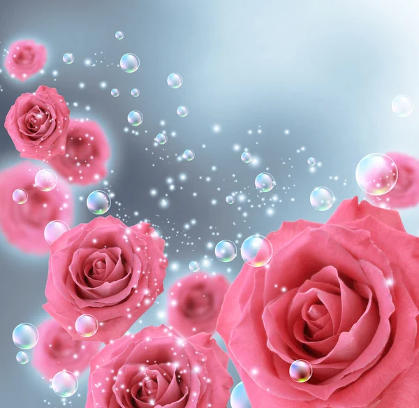 Троянди та бульбашки — стокове фото